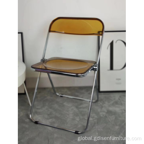 China hot sale clear folding chair clear plasticchrome steelframe Manufactory